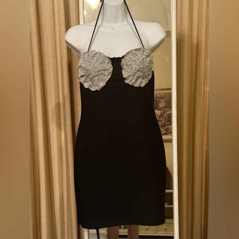 Black Dress with Silver Accents